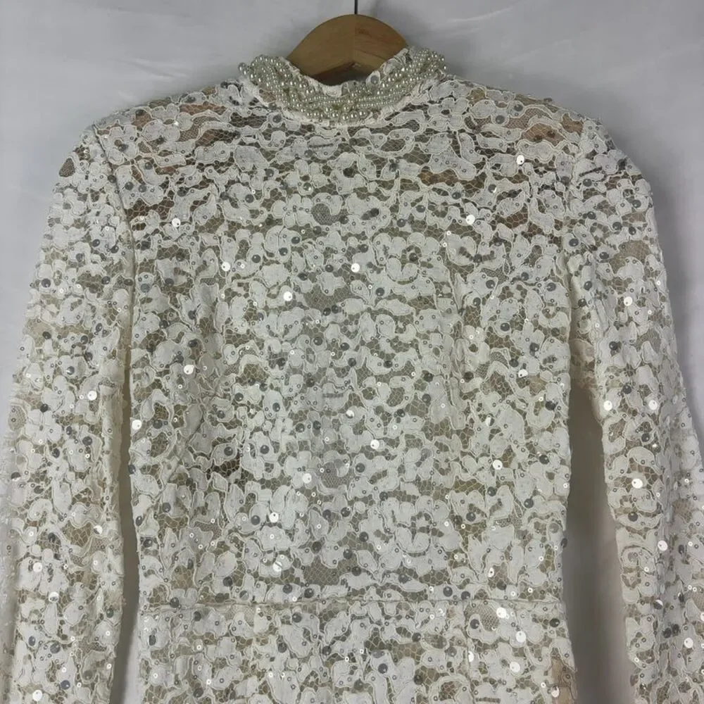 polo ralph lauren long sleeve dress White Linen Woven Collared Long Sleeve Dress